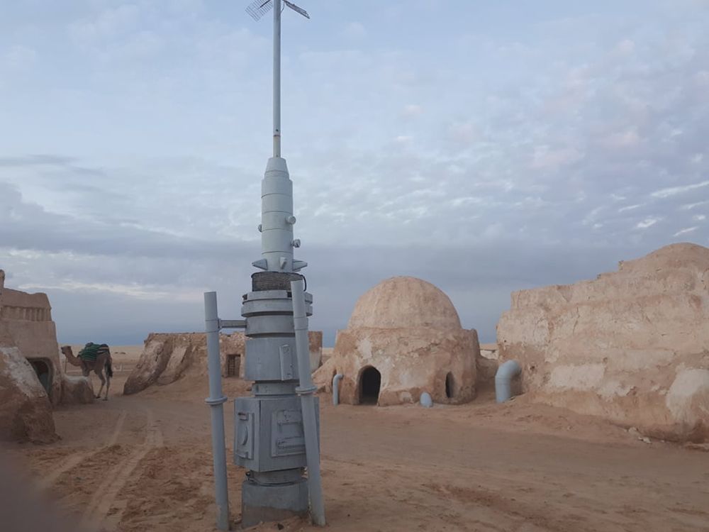 The desert film set of domed buildings used for Star Wars in Tunisia